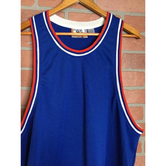 Vintage Regal Wear Blank Blue Basketball Jersey Red & White Trim Size L - Picture 2 of 8
